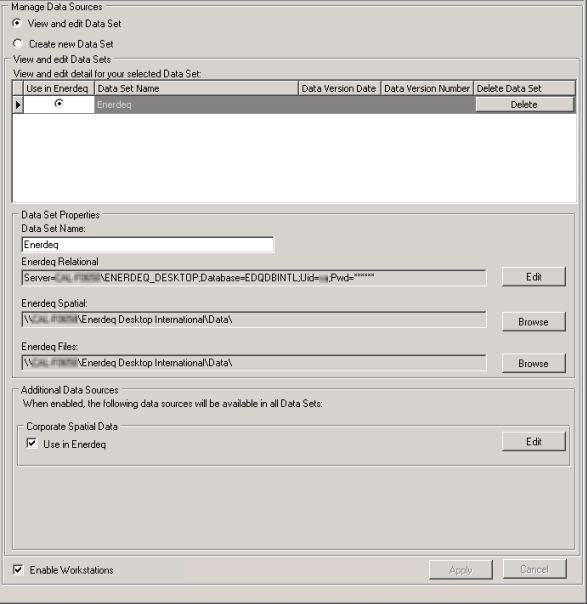 Creating and editing data sets