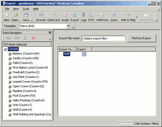 Exporting well data