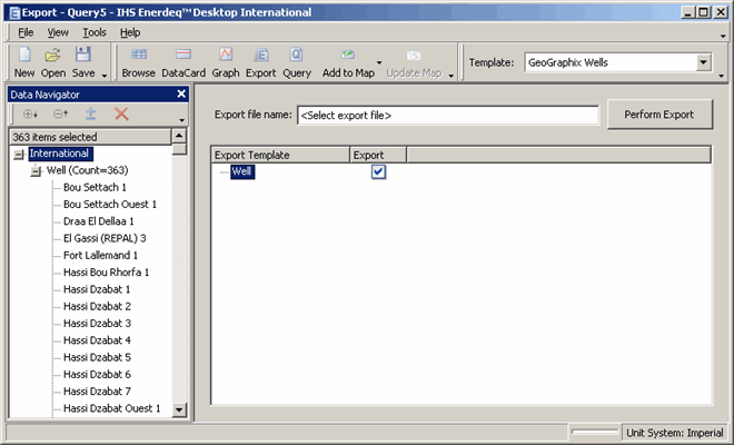 Exporting well data