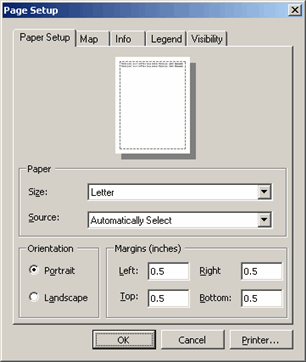 Setting basic map printing options
