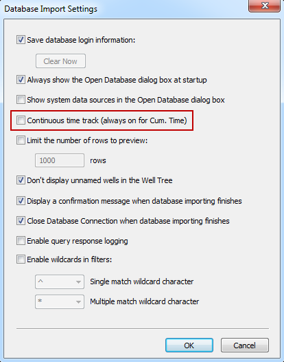 Track Time Dialog Continuous Time Track