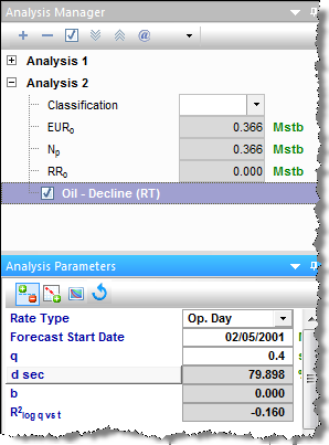 Analysis Parameters pane