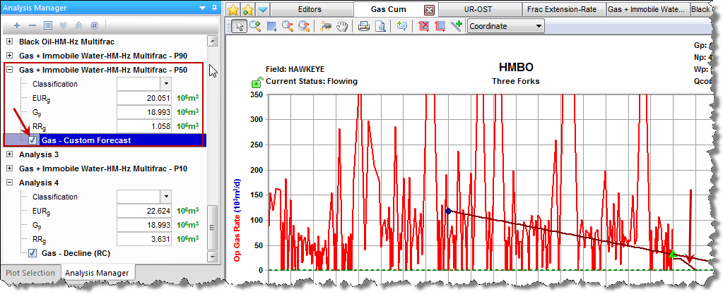 Display percentile forecasts
