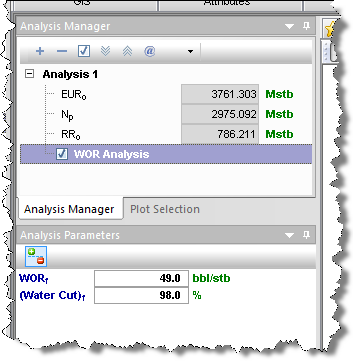 Analysis Parameters pane