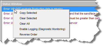 Status Window options