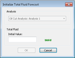 Initialize Total Fluid Forecast dialog box
