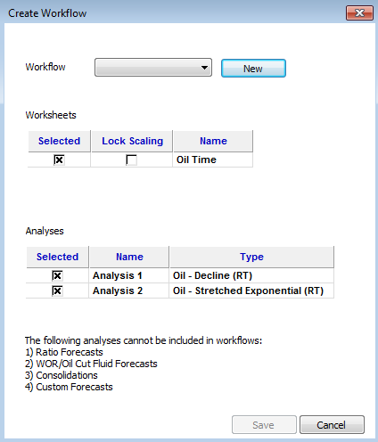 Create workflow dialog box