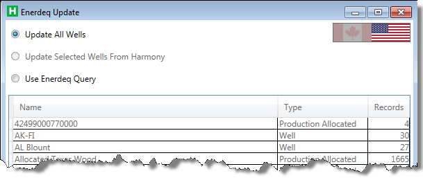 Enerdeq Update dialog box