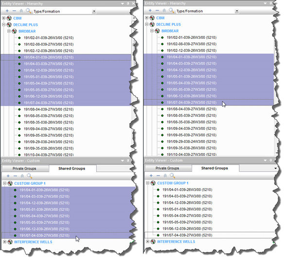 Custom pane vs Hierarchy pane selections