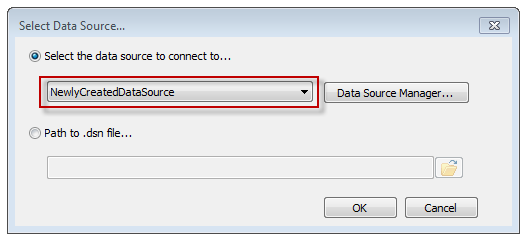 Select data source to connect to