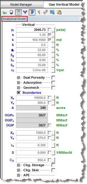 Advanced Analytical Models Tab