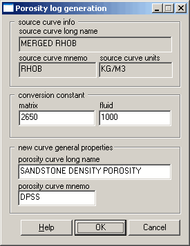 Globally Creating Density Porosity Curves